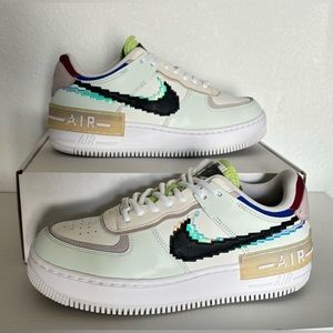 *NIKE* Nike Air Force 1 Shadow SE Pixel Swoosh Barely Green Women’s Size 9.